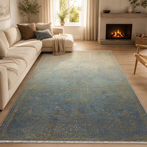 <b>Rug</b> Weavers RW3063 Solstice Indigo Abstract Washable <b>Rug</b> Dropshipping Wholesale Washable Chenille 10 Sizes - Product Image 3