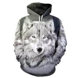 Hot Sale Spring and Summer Men and Women 3d Printing <b>Hoodie</b> Ferocious Wolf Head Anime Pattern Fashion Sweater <b>Hoodie</b> Full Size - Product Image 5