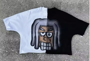 Camiseta con serigrafía personalizada para hombre, ropa de calle con logotipo, cuello redondo y peso pesado, camisetas cortas de gran tamaño para hombre - Product Image 1