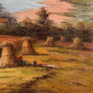 20 In× 24 in dipinti ad olio d'arte dipinti a mano 100% paesaggio classico del campo - Product Image 2