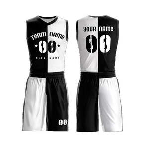 Conjunto de camiseta de baloncesto de doble cara reversible Uniforme deportivo transpirable de talla grande hecho a medida en Pakistán para equipos - Product Image 1