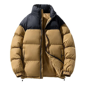 Vestes pour hommes personnalisables, matelassées, avec capuche, fermeture éclair, décoration brodée, teinture unie, toutes les couleurs d'hiver, veste pour hommes - Product Image 1