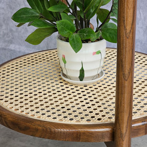 Exquisite Asian Oak Wood <b>Side</b> <b>Table</b> with High Quality <b>Glass</b> Top STT031 - Product Image 5