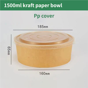 Benutzer definierte Druckpapier Lunch <span class=keywords><strong>Bowl</strong></span> Einweg 24 Unzen Suppen schalen Lebensmittel Kraft papier Salats ch üsseln mit Deckel - Product Image 6