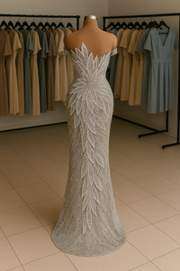 Vestido de novia somalí de lujo para novias de talla grande poliéster transpirable con Guntiino en capas y adornos dorados para un aspecto impresionante - Product Image 2