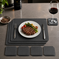 Set de table/sous-plat carré en cuir synthétique écologique moderne de luxe, imperméable, pour la décoration de la salle à manger