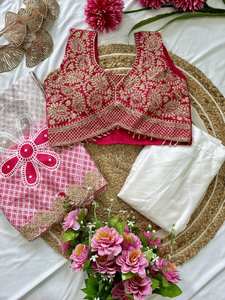 Ensemble Lehengas Choli traditionnel de créateur avec haussement d'épaules et chemisier Costume pakistanais élégant entièrement cousu pour les fêtes prêt à porter - Product Image 6