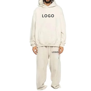Chándal de talla grande de algodón 100% de alta calidad lavado con ácido para hombre, chándal lavado con piedra y hombros caídos personalizado para hombre - Product Image 1