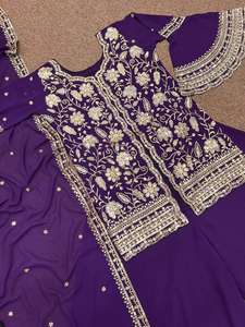 Standard Quality Party Wear Faux Georgette Heavy Embroidered and <b>Sequence</b> Work <b>Top</b> and Palazzo With Dupatta Set <b>for</b> <b>Women</b> - Product Image 6