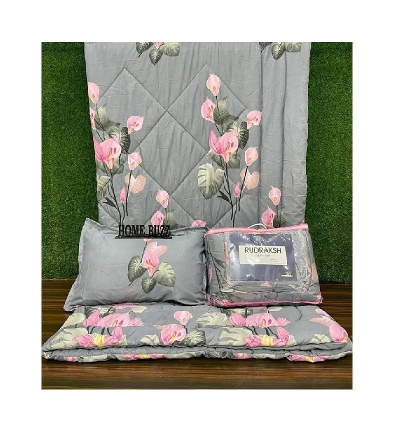 4 PC Comforter Set in Beautiful Colors and Printed Pattern for Home Latest Design 2022 Best Quality Heavy Glace Soft Cotton 20