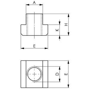 Tuercas en T DIN 508, T-Nutenstein, 8 mm, M6, AMF - Product Image 3