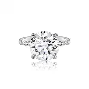 Bague de fiançailles de luxe ronde et brillante 1 carat VVS2 E Color Lab Grown Diamond Engagement Ring IGI Certified Custom Gold Silver Supplier - Product Image 1