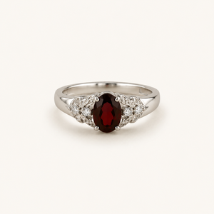 Anillo Vintage de Filigrana con Granate - Chapado en Oro Rosa de 18K, Corte Princesa, Joyería Romántica y Moderna - Product Image 5