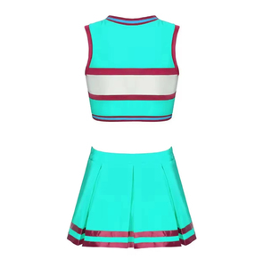 Ensemble deux pièces pour femmes, haut sans manches avec jupe plissée, uniforme sportif bicolore, printemps été - Product Image 5