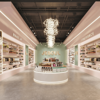 Présentoir LED pour parfums, équipement de salon de beauté, comptoir de caisse, mobilier de bar doré, vitrines cosmétiques