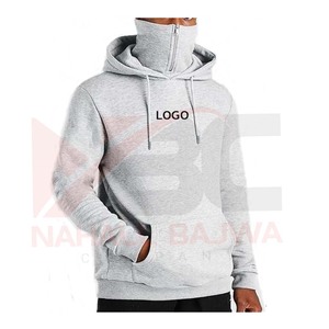 2023 hommes décontracté polaire course à capuche personnalisé imprimé Logo kangourou poche Zip Snood ODM en gros pour la saison d'hiver solide - Product Image 3