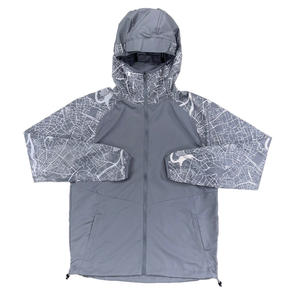 เสื้อแจ็คเก็ตกันลมผ้าแคนวาสกันน้ำแบบซับลิเมชั่นสำหรับผู้ชาย ออกแบบเองได้ มีฮู้ด ซิปปิด สไตล์วินเทจ ทันสมัย - Product Image 1