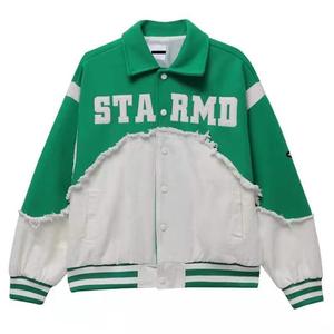 Veste universitaire en tissu de laine unisexe au design tendance, avec des patchs de lettres personnalisés, veste de collège, veste bomber en laine pour hommes et femmes - Product Image 1