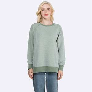 เสื้อสเวตเตอร์คอกลมสำหรับผู้หญิงผ้าคอตตอนบุด้านในด้านในเป็นผ้าฟลีซแบบลำลองสำหรับ100% ฤดูใบไม้ร่วง - Product Image 1