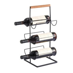 Porte-bouteilles ELIE en bois et acier, design industriel, noir mat - Product Image 2