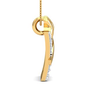 New Design Zircon Pendant Minimalist Bow Necklace Boho Brass Jewelry For Women 18k Gold Plated Geometric Charm Wholesale/OEM/ODM - Product Image 2