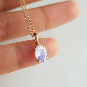 High Quality Natural Oval Cut <b>Opal</b> 14k Solid Rose Gold Luxury Minimal Charms June Birthstone Handmade Gift Her 1.3 Cts - Product Image 5