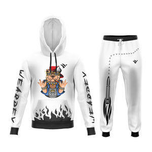 ชุดเซ็ตเสื้อฮู้ดดี้สไตล์เรโทรสีซีดแบบมีคริสตัล พร้อมกางเกงขายาวทรงตรงสไตล์สปอร์ต ผ้าฝ้ายเฟรนช์เทอร์รี่ 100% - Product Image 1