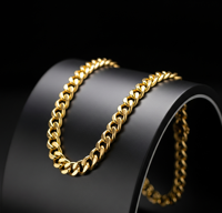 Collier chaîne maille cubaine en argent sterling plaqué or, serti clos, bijoux de luxe hip-hop streetwear, cadeau pour homme, vente en gros