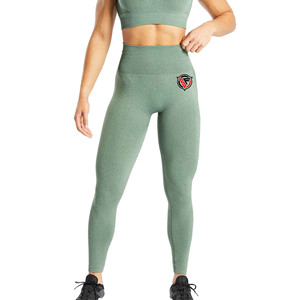 Mallas deportivas de Yoga con realce de cintura alta sin costuras para mujer, pantalones de gimnasio sólidos con estilo de cintura media, mallas informales para Fitness - Product Image 3