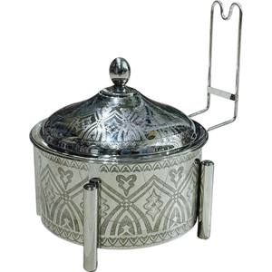 Casserole élégante imprimée au laser Chafing Dish Pot avec poignée et bouton conçu pour un service de buffet et Hotpot efficace - Product Image 1