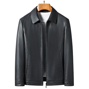 Printemps et automne nouvelle veste en cuir de mouton naturel pour hommes col montant jeunesse Premium manteau décontracté moto - Product Image 4