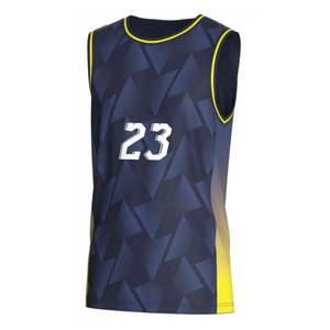 Camiseta de Baloncesto Sublimada Personalizada para Hombre, Talla Grande, 100% Poliéster, Transpirable y de Secado Rápido, con Puños Acanalados - Product Image 1