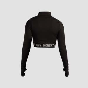 เสื้อครอป ArmourFit Sportswear ระบายอากาศได้ดี น้ำหนักเบา ไซส์พลัส สำหรับออกกำลังกาย สไตล์ลำลอง พิมพ์ลายโลโก้ด้านหน้า สีดำ สำหรับฤดูหนาว - Product Image 3
