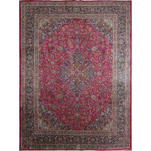 Tapis artisanal vintage en laine et coton, motif médaillon moderne, fabriqué par des artisans, décoratif pour la maison et les bureaux, luxueux - Product Image 1