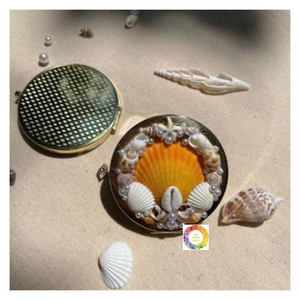 กระจกเปลือกหอยตกแต่งด้วยการออกแบบในเวียดนามผสมผสานเปลือกหอยจริงๆกระจกกระเป๋าเปลือกหอยมีสไตล์สำหรับแฟชั่นชายหาด - Product Image 3