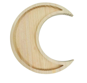 Bandeja de Madera para Frutas, Bandeja de Madera para Mesa, Forma de Media Luna y Estrella, Artesanía de Diseño Personalizada - Product Image 4