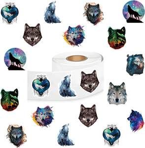 Benutzer definierte Wolf Roll Aufkleber Animal Theme Labels Dekorative Wolf Aufkleber für Geschenke, Scrap booking Events - Product Image 1