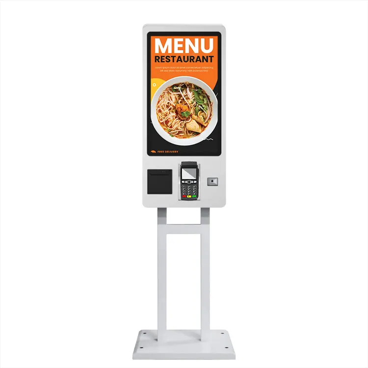 32Inch Self Pay Machine Bestellen Betaling Touchscreen Self-Service Touch Betaling Kiosk Met Qr Scanner