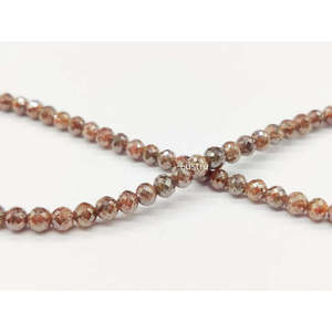 Perles de diamant rondes facettées rouges naturelles 3,5-4,5 mm, brins de 16 pouces, diamants en vrac - Product Image 4
