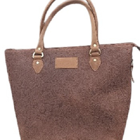 Sac fourre-tout pour femme en cuir véritable marron, personnalisable, nouvelle tendance, imprimé numérique, broderie, fermeture éclair, double compartiment pour ordinateur portable