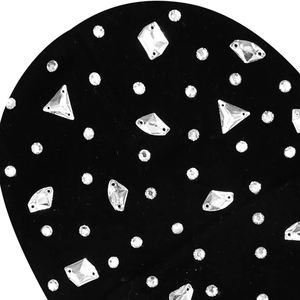 Customized Diamond Rhinestone Knitted Women Soft Winter <b>Beanie</b> Casual Streetwear 100% <b>Wool</b> <b>Beanie</b> Rhinestone Cap Ladies - Product Image 4