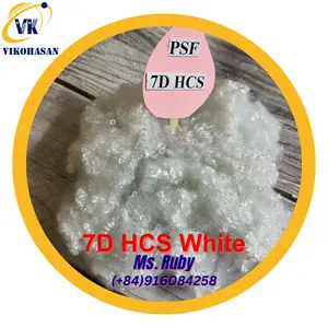 7D HCS Grado Blanco Reciclado de Fibras discontinuas de poliéster (PSF) Siliconized Ignífugo para el hogar Suave Textiles y Juguetes - Product Image 1