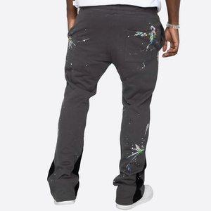 กางเกงวอร์มขาบานสำหรับผู้ชายกางเกงซับเหงื่อผ้าคอตตอนทรงตรงใส่100% กางเกงวอร์มขาบาน - Product Image 3