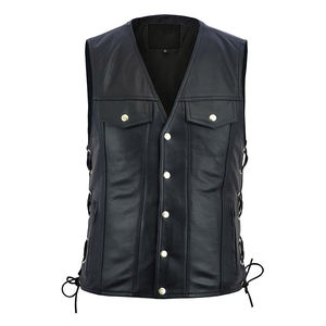 Gilet en cuir décontracté pour homme personnalisable - Imperméable, coupe-vent, respirant, vêtements d'extérieur pour la moto, fabricants de services OEM - Product Image 1