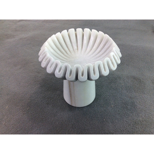 Customized Natural <b>White</b> Marble Modern Luxury Carved Curved <b>Serving</b> <b>Bowl</b> Fruit Vase for Parties Non-Toxic Uncoated - Product Image 1