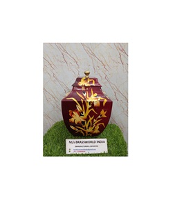 Urna de cremación de esmalte blanco de aluminio de nuevo estilo, urnas de cremación de nuevo estilo con acabado antiguo, recuerdo hecho a mano para suministros funerarios - Product Image 1