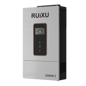 อินเวอร์เตอร์แบบออฟกริด RUiXU SUNON7.2 |   7,200 วัตต์ |   ระบบไฟฟ้าแบบแยกส่วน/เฟสเดียว |   120/240โวลต์ |   ระบบควบคุมการชาร์จแบบ Dual MPPT |   UL1741 |   สามารถวางซ้อนกันได้ถึง 43.2 กิโลวัตต์ |   3 ปี - Product Image 3