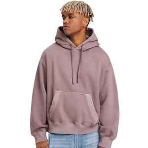 Wholesale No Pockets Fleece <b>Hoodie</b> Unisex Blank <b>Hoodie</b> High Quality Boxy Fit 420 GSM Heavyweight <b>Hoodie</b> With No Front Pocket - Product Image 1