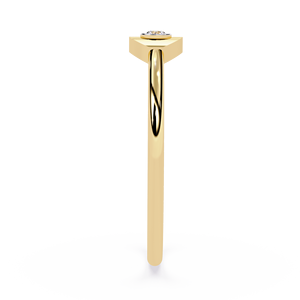 Bague minimaliste de fiançailles en or 18 carats avec diamant baguette véritable, faite à la main, élégante, bijoux fins pour mariage - Product Image 3