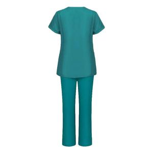 Conjunto de traje de tela de mezcla de algodón, protección completa superior e inferior para equipos médicos, uniformes de hospital - Product Image 1